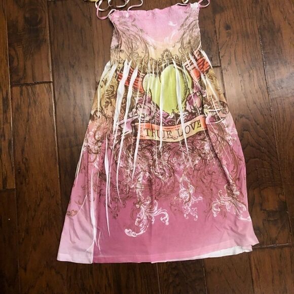 Polyester spaghetti strap dress True Love heart - Picture 1 of 2